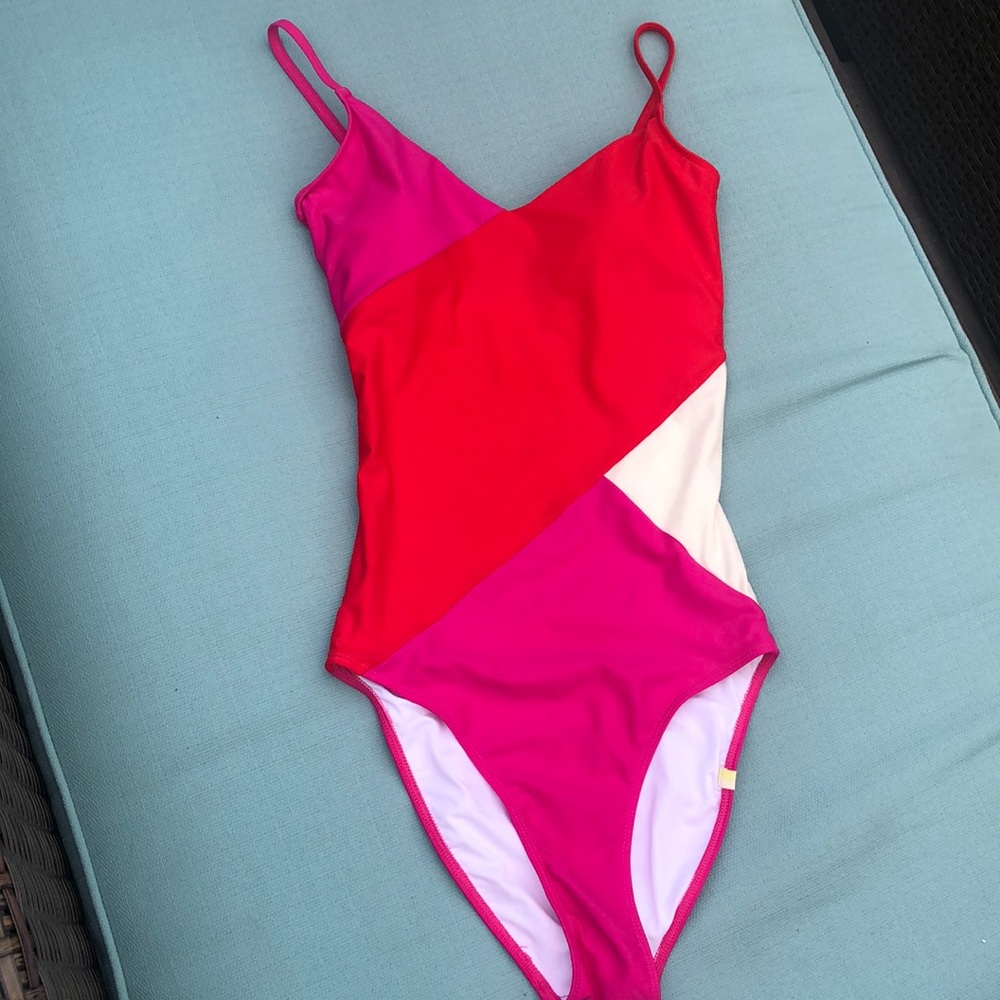 Summersalt swimsuit, size 2, pink/red/white